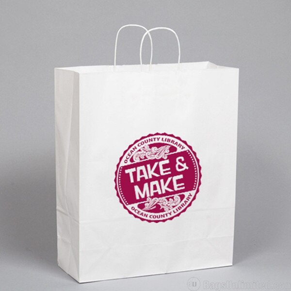 White Kraft Paper Custom PRINTED Sh